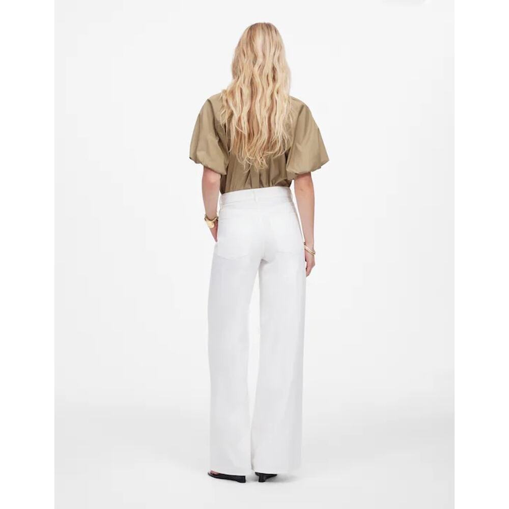 NWT Madewell Petite Superwide-Leg Jeans: Airy Denim Edition In Tile White 27P - Picture 3 of 10